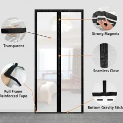 Insulated Door Screen, Door Curtain, Thermal Magnetic Self-Sealing EVA, Keep Cold Out Door Cover Auto Closer for Kitchen, Bedroom, Air Conditioner Room