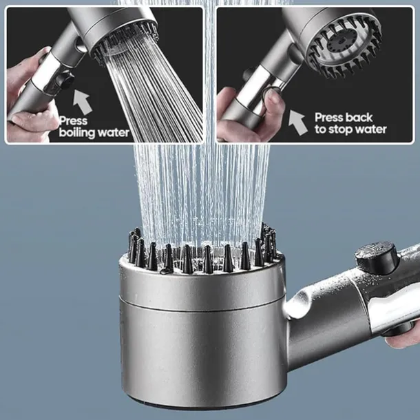 Ion Drops Filtered Showerhead with Hose, Filtered High Pressure Shower Heads with Handheld-Detachable Massage Shower Heads with Replacement-Cotton Filters