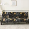 Jacquard Fabric Armless Sofa Bed Cover Sofa New Year Decor Slipcovers Stretch Protector Elastic Bench Cover
