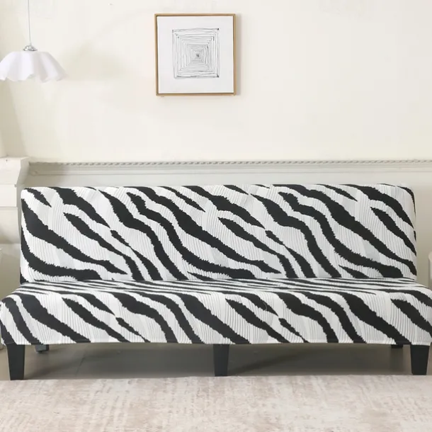 Jacquard Fabric Armless Sofa Bed Cover Sofa New Year Decor Slipcovers Stretch Protector Elastic Bench Cover