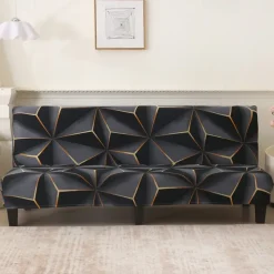 Jacquard Fabric Armless Sofa Bed Cover Sofa New Year Decor Slipcovers Stretch Protector Elastic Bench Cover