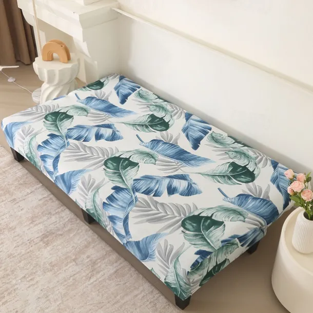 Jacquard Fabric Armless Sofa Bed Cover Sofa New Year Decor Slipcovers Stretch Protector Elastic Bench Cover