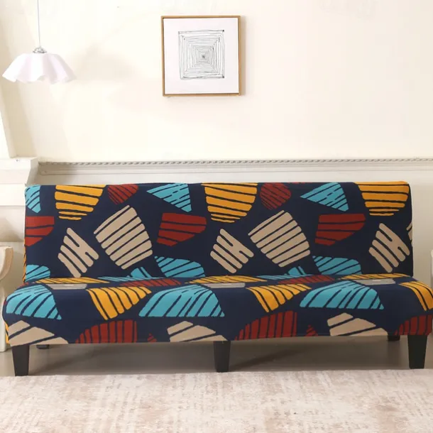 Jacquard Fabric Armless Sofa Bed Cover Sofa New Year Decor Slipcovers Stretch Protector Elastic Bench Cover