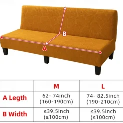 Jacquard Futon Slipcover Sofa bed cover Solid Color No Armrest sofa bed covers High Elastic Collapsible Furniture Protection covers