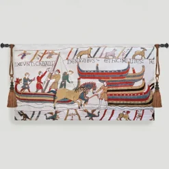 Jacquard Woven Tapestry Gobelin Aubusson Tapestry Wall Hanging Bayeux Tapestry Loom Cotton Weave Living Room Bedroom Decoration(without Stick and Tassels)
