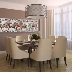 Jacquard Woven Tapestry Gobelin Aubusson Tapestry Wall Hanging Bayeux Tapestry Loom Cotton Weave Living Room Bedroom Decoration(without Stick and Tassels)