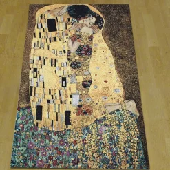 Jacquard Woven Tapestry Gobelin Aubusson Wall Hanging Klimt The Lover Loom Cotton Weave Living Room Bedroom Decoration(without Stick and Tassels)