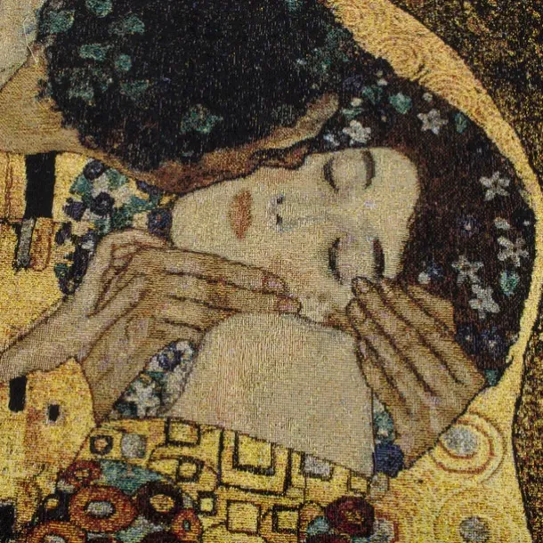 Jacquard Woven Tapestry Gobelin Aubusson Wall Hanging Klimt The Lover Loom Cotton Weave Living Room Bedroom Decoration(without Stick and Tassels)