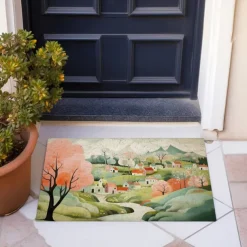 Japan Temple Floral Doormat Floor Mats Washable Rugs Kitchen Mat Non-Slip Oil Proof Rug Indoor Outdoor Mat Bedroom Decor Bathroom Mat Entrance Rug