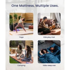 Japanese Futon MattressFloor Mattress Thicken Sleeping Mattress Foldable & Portable Roll Up Dormitory Mattress Tatami MatFullTwinQueenGrey