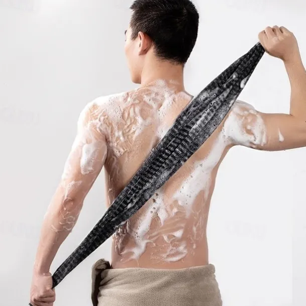 Japanese Long Strip Rubbing Bath Towel, Back Exfoliating Scrubber, Body Back Scrubber Towel For Shower, Bath Scrub Washcloth For Men & Women Exfoliation, Back Rubbing Towel, Strong Pulling Back Long Strip To Wipe Back
