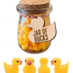 Jar of Ducks, Jar of Ducks Gift Jar, 50PCS Cute Mini Ducks, Give a Duck in a Bottle, White Elephant Gift, Funny Gift, Gag Gift, Glass Can Cup Gifts For Duck Lover