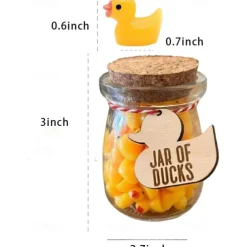 Jar of Ducks, Jar of Ducks Gift Jar, 50PCS Cute Mini Ducks, Give a Duck in a Bottle, White Elephant Gift, Funny Gift, Gag Gift, Glass Can Cup Gifts For Duck Lover