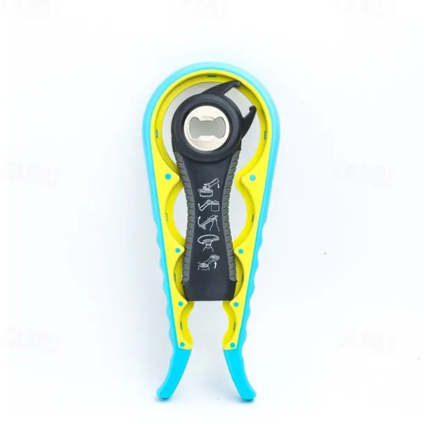 Jar Opener 5 in 1 Multi Function Can Opener Bottle Opener Kit with Silicone Handle Easy to Use for Children Elderly and Arthritis Sufferers