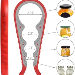Jar Opener 5 in 1 Multi Function Can Opener Bottle Opener Kit with Silicone Handle Easy to Use for Children Elderly and Arthritis Sufferers