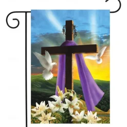 Jesus Garden Flag 12x18Inch Outdoor Decorations He is Risen Welcome Garden Patio Flag Flower Yard Flag Double Sided Holiday Outdoor Flags 1pc