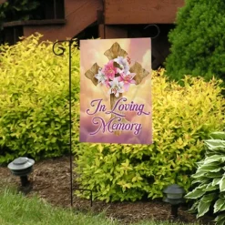 Jesus Garden Flag 12x18Inch Outdoor Decorations He is Risen Welcome Garden Patio Flag Flower Yard Flag Double Sided Holiday Outdoor Flags 1pc