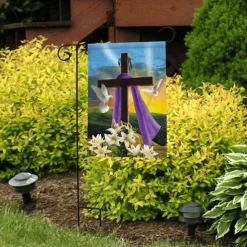 Jesus Garden Flag 12x18Inch Outdoor Decorations He is Risen Welcome Garden Patio Flag Flower Yard Flag Double Sided Holiday Outdoor Flags 1pc