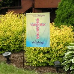 Jesus Garden Flag 12x18Inch Outdoor Decorations He is Risen Welcome Garden Patio Flag Flower Yard Flag Double Sided Holiday Outdoor Flags 1pc