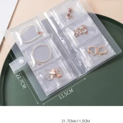 Jewelry Storage Box Ear Studs Anti Oxidation Ring Hand Ornament Transparent Dustproof Storage Bag Necklace Jewelry Book Sealed Bag