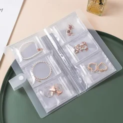 Jewelry Storage Box Ear Studs Anti Oxidation Ring Hand Ornament Transparent Dustproof Storage Bag Necklace Jewelry Book Sealed Bag
