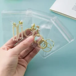Jewelry Storage Box Ear Studs Anti Oxidation Ring Hand Ornament Transparent Dustproof Storage Bag Necklace Jewelry Book Sealed Bag