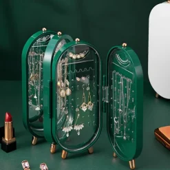 Jewelry Storage Box Earrings Earrings Earrings Necklaces Hand Jewelry Box Household Multifunctional Folding Portable Display Stand