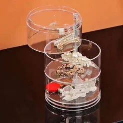 Jewelry Storage Box Storage Rack Multi-Layer Rotating Earrings Hairpin Headdress Head Rope Box Exquisite Finishing Jewelry Box