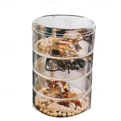 Jewelry Storage Box Storage Rack Multi-Layer Rotating Earrings Hairpin Headdress Head Rope Box Exquisite Finishing Jewelry Box