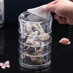 Jewelry Storage Box Storage Rack Multi-Layer Rotating Earrings Hairpin Headdress Head Rope Box Exquisite Finishing Jewelry Box