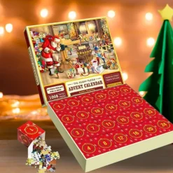 Jigsaw Puzzle Advent Calendar 2025-1008 Pieces Jigsaw Puzzle for Adult Kids,24 Days Countdown Calendar,The Birth of Jesus,Family Game Puzzle,Christmas Gift Idea for Teens