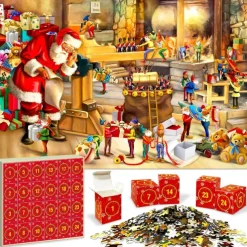 Jigsaw Puzzle Advent Calendar 2025-1008 Pieces Jigsaw Puzzle for Adult Kids,24 Days Countdown Calendar,The Birth of Jesus,Family Game Puzzle,Christmas Gift Idea for Teens