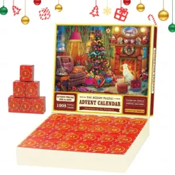 Jigsaw Puzzle Advent Calendar 2025-1008 Pieces Jigsaw Puzzle for Adult Kids,24 Days Countdown Calendar,The Birth of Jesus,Family Game Puzzle,Christmas Gift Idea for Teens