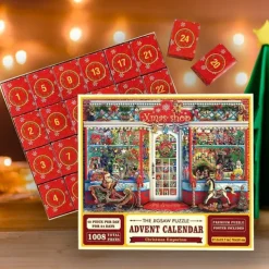 Jigsaw Puzzle Advent Calendar 2025-1008 Pieces Jigsaw Puzzle for Adult Kids,24 Days Countdown Calendar,The Birth of Jesus,Family Game Puzzle,Christmas Gift Idea for Teens