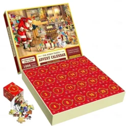 Jigsaw Puzzle Advent Calendar 2025-1008 Pieces Jigsaw Puzzle for Adult Kids,24 Days Countdown Calendar,The Birth of Jesus,Family Game Puzzle,Christmas Gift Idea for Teens
