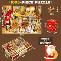 Jigsaw Puzzle Advent Calendar 2025-1008 Pieces Jigsaw Puzzle for Adult Kids,24 Days Countdown Calendar,The Birth of Jesus,Family Game Puzzle,Christmas Gift Idea for Teens