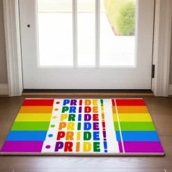 June Pride Month Gay Pride Month LGBTQ LGBT Rainbow Doormat Non-Slip Oil Proof Rug Indoor Outdoor Mat Bedroom Decor Bathroom Mat Entrance Rug