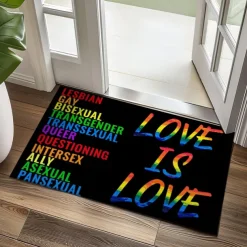 June Pride Month Gay Pride Month LGBTQ LGBT Rainbow Doormat Non-Slip Oil Proof Rug Indoor Outdoor Mat Bedroom Decor Bathroom Mat Entrance Rug