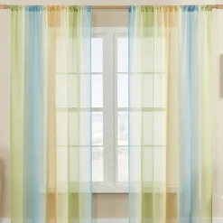 June Pride Month LGBT Rainbow Semi Sheer Curtain Teenage Girls Bedroom Curtains Set Window Panel Voiles Drape for Girls Room/Kids Room/Nursery/Living Room 1 Panel
