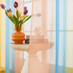 June Pride Month LGBT Rainbow Semi Sheer Curtain Teenage Girls Bedroom Curtains Set Window Panel Voiles Drape for Girls Room/Kids Room/Nursery/Living Room 1 Panel