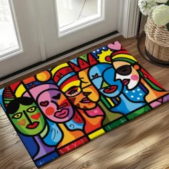 June Pride Month Rainbow Pride Month LGBTQ LGBT Abstract Art Doormat Kitchen Mat Floor Mat Non-Slip Area Rug Oil Proof Rug Indoor Outdoor Mat Bedroom Decor Bathroom Mat Entrance Entreyway Rug