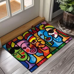 June Pride Month Rainbow Pride Month LGBTQ LGBT Abstract Art Doormat Kitchen Mat Floor Mat Non-Slip Area Rug Oil Proof Rug Indoor Outdoor Mat Bedroom Decor Bathroom Mat Entrance Entreyway Rug
