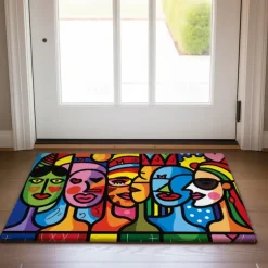 June Pride Month Rainbow Pride Month LGBTQ LGBT Abstract Art Doormat Kitchen Mat Floor Mat Non-Slip Area Rug Oil Proof Rug Indoor Outdoor Mat Bedroom Decor Bathroom Mat Entrance Entreyway Rug