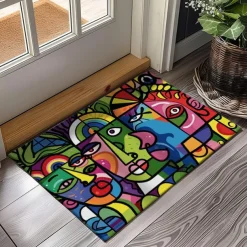 June Pride Month Rainbow Pride Month LGBTQ LGBT Abstract Art Doormat Kitchen Mat Floor Mat Non-Slip Area Rug Oil Proof Rug Indoor Outdoor Mat Bedroom Decor Bathroom Mat Entrance Entreyway Rug