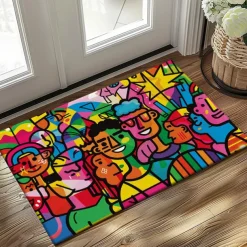 June Pride Month Rainbow Pride Month LGBTQ LGBT Abstract Art Doormat Kitchen Mat Floor Mat Non-Slip Area Rug Oil Proof Rug Indoor Outdoor Mat Bedroom Decor Bathroom Mat Entrance Entreyway Rug