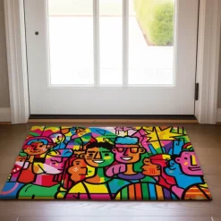 June Pride Month Rainbow Pride Month LGBTQ LGBT Abstract Art Doormat Kitchen Mat Floor Mat Non-Slip Area Rug Oil Proof Rug Indoor Outdoor Mat Bedroom Decor Bathroom Mat Entrance Entreyway Rug