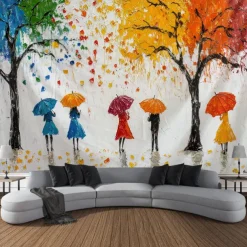 June Pride Month Rainbow Painting Hanging Tapestry Wall Art Large Tapestry Mural Decor Photograph Backdrop Blanket Curtain Home Bedroom Living Room Decoration