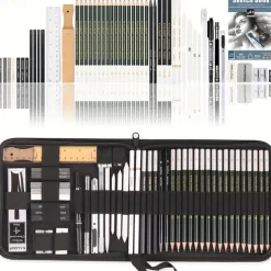 KALOUR 54-Pack Sketch Drawing Pencils Kit With SketchbookInclude GraphiteCharcoal Pencils And Artists ToolsPro Art Drawing Supplies For Adults Students Beginnersideal For Sketching Shading