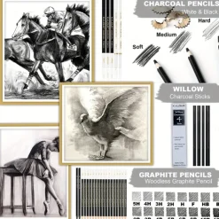 KALOUR 54-Pack Sketch Drawing Pencils Kit With SketchbookInclude GraphiteCharcoal Pencils And Artists ToolsPro Art Drawing Supplies For Adults Students Beginnersideal For Sketching Shading