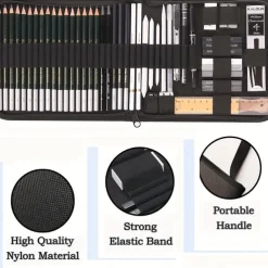 KALOUR 54-Pack Sketch Drawing Pencils Kit With SketchbookInclude GraphiteCharcoal Pencils And Artists ToolsPro Art Drawing Supplies For Adults Students Beginnersideal For Sketching Shading